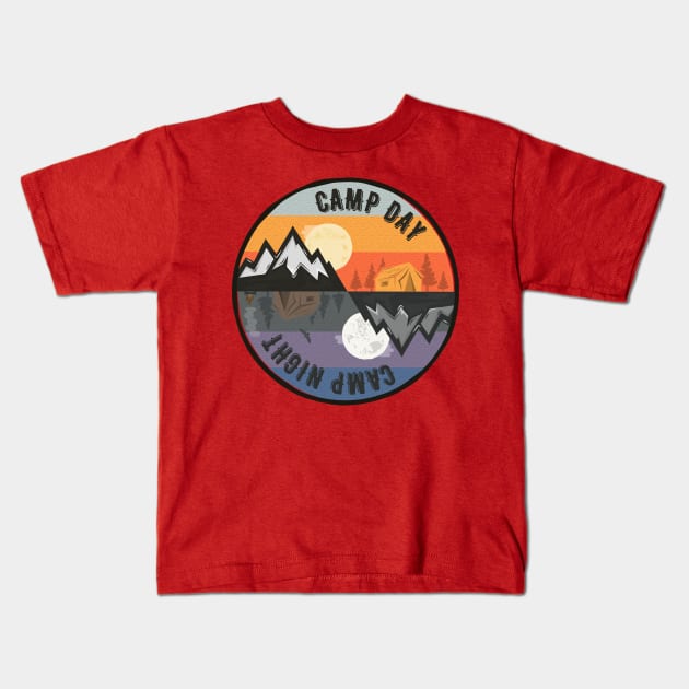 Camp Day | Camp Night Retro Kids T-Shirt by Chichid_Clothes